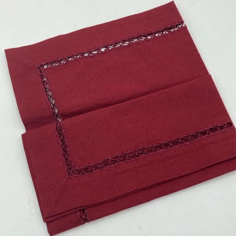 Williams Sonoma Cutwork Linen Napkins